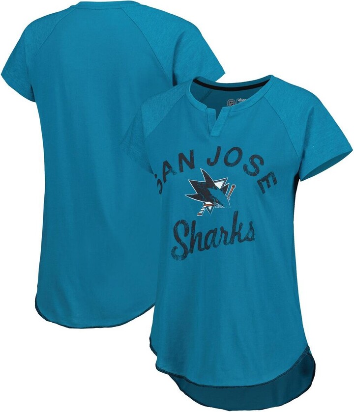 Tampa Bay Rays Starter Women's Game On Notch Neck Raglan T-Shirt - Navy/Light  Blue
