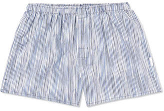 Ermenegildo Zegna Striped Cotton Boxer Shorts - Men - Blue