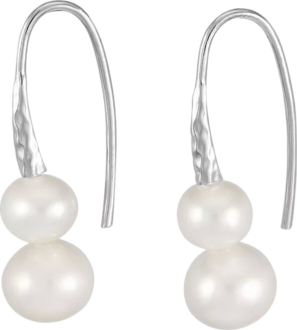 Dower Hall Women's Hammered Disc White Freshwater Pearl Nomad