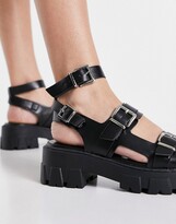 Thumbnail for your product : Raid Wide Fit Prestone chunky heeled sandals in black