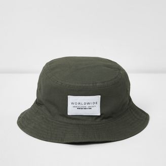 River Island Boys Khaki green reversible bucket hat