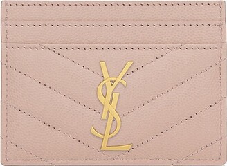 SLP Ysl Logo Card Holder Wallet - Fuchsia