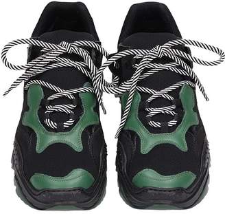 N°21 N.21 Billy Black-green Fabric Sneakers