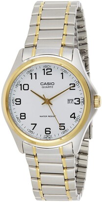 Casio MTP - 1188PG 7B-Classic-Men's Watch Analogue Quartz White Dial Steel Strap Grey