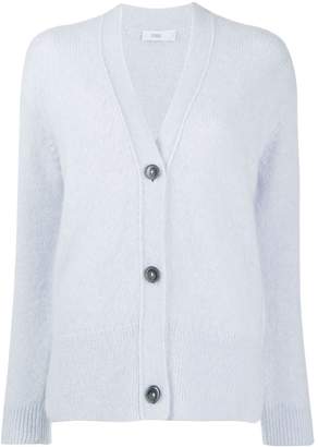 Closed knitted button-up cardigan