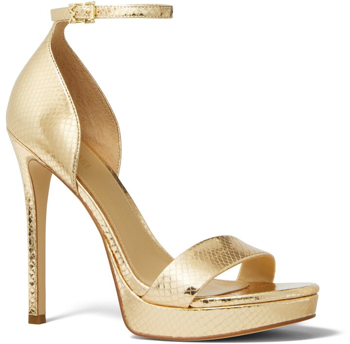 michael kors gold high heel sandals