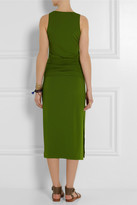 Thumbnail for your product : Michael Kors Leather-trimmed stretch-crepe midi dress