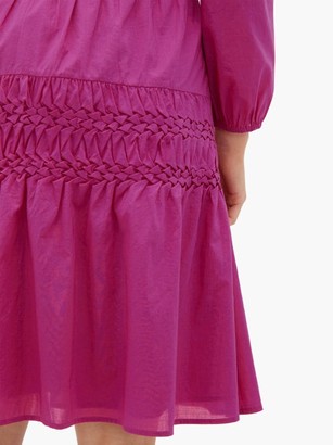 Merlette New York Castell Smocked Cotton-lawn Skirt - Dark Pink