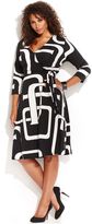 Thumbnail for your product : INC International Concepts Plus Size Graphic-Print Faux-Wrap Dress