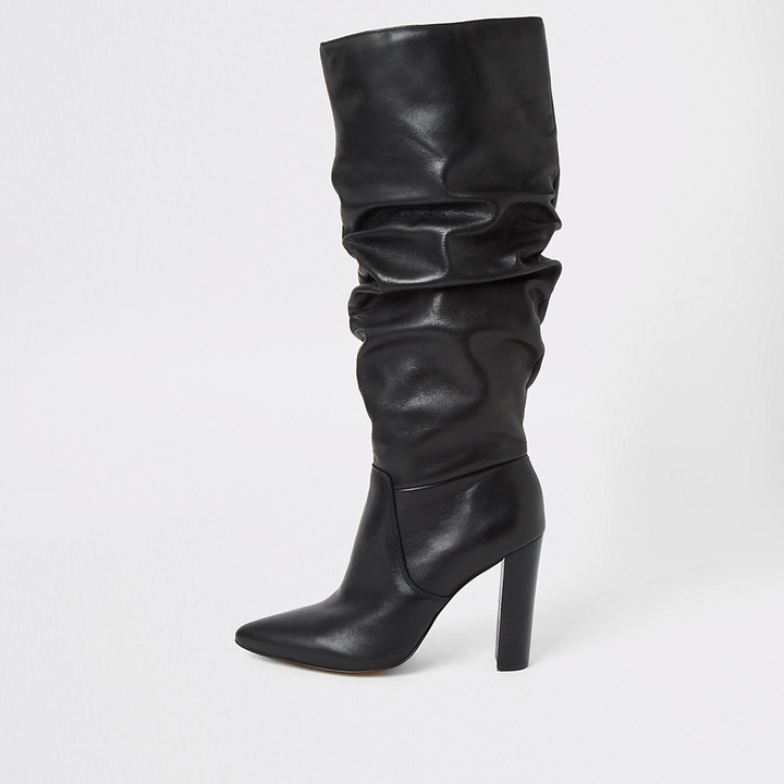slouch boots leather