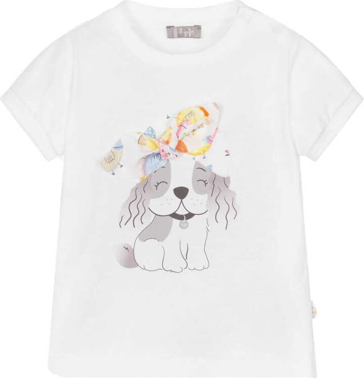Il Gufo White Puppy Graphic T-Shirt