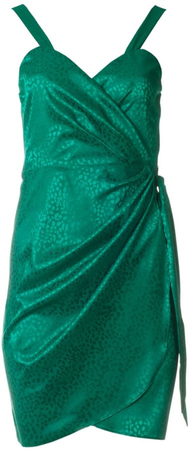 satin dress green
