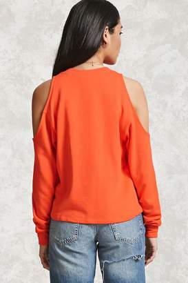 Forever 21 French Terry Open-Shoulder Top