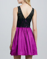 Thumbnail for your product : Aidan Mattox Aidan by Lace Bodice Party Dress