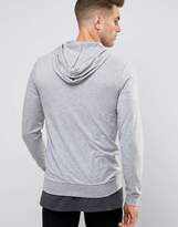 Thumbnail for your product : ASOS Muscle Zip Up Hoodie In Gray Lightweight Jersey