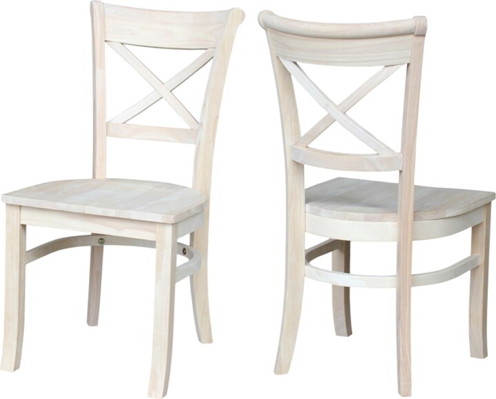 IC INTERNATIONAL CONCEPTS Charlotte X-Back Wooden Chairs