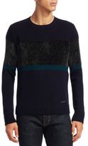 Thumbnail for your product : Emporio Armani Chenille Crewneck Colorblock Wool Sweater