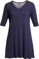 Thumbnail for your product : Eileen Fisher V-Neck Elbow-Sleeve Viscose Jersey Tunic