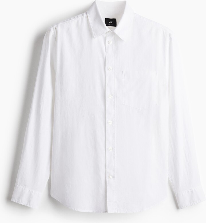 H&M Regular-Fit Linen-Blend Shirt