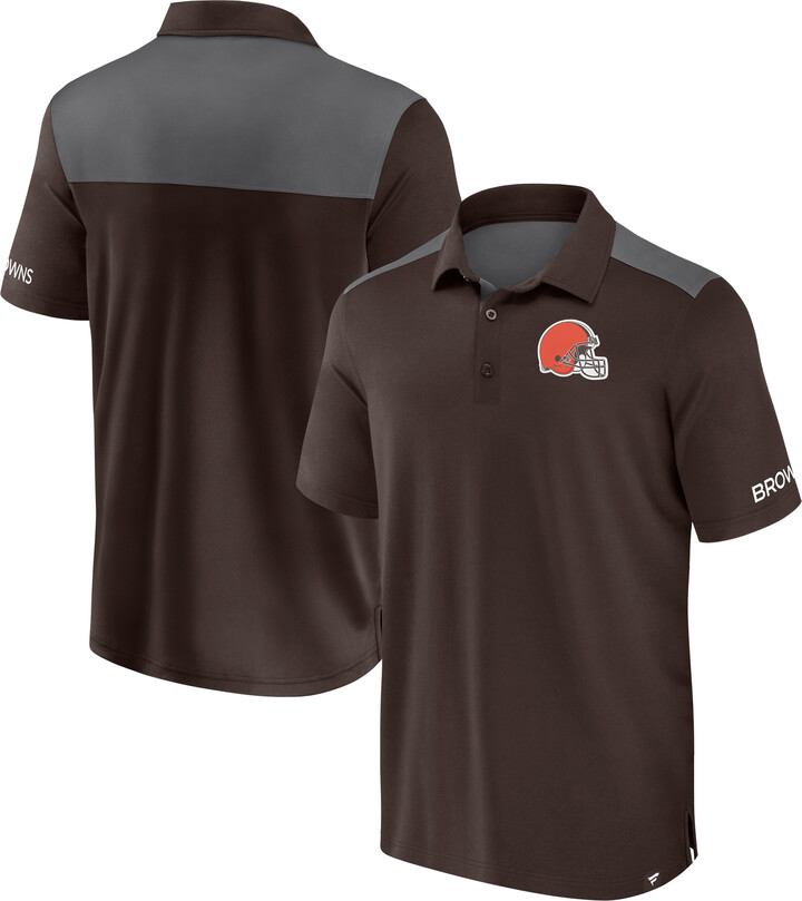 Men's Fanatics Brown/Gray Cleveland Browns Colorblock Polo