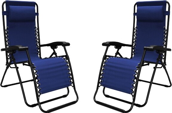 Caravan CaravanCanopyInfinityZeroGravitySteelFramePatioDeckChair,Blue(4Pack)