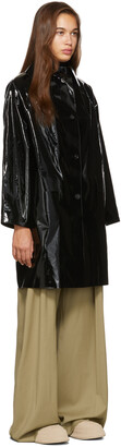 Kassl Editions Black Above The Knee Lacquer Coat