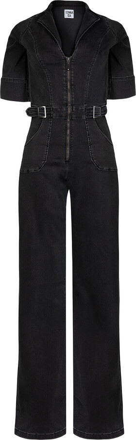 Donna Ida Women's Grey Cassandra The Organic Denim Flared Jumpsuit