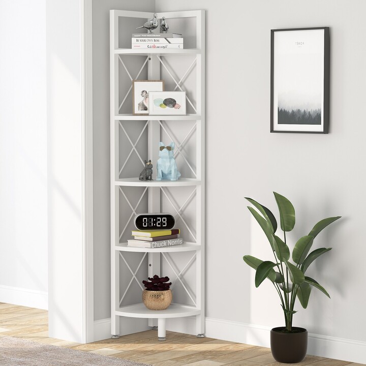 Tribesigns 5Tier Corner Shelves, 5 Shelf Corner Bookshelf and Bookcase
