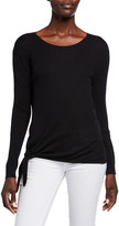 Thumbnail for your product : Neiman Marcus Super Fine Silk/Cashmere Crewneck Side-Tie Long-Sleeve Sweater