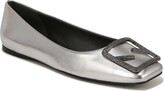 Thumbnail for your product : Franco Sarto Sarto Womens Flexa Amaya Square Toe Ballet Flat Silver Metallic Ornament 7.5 M