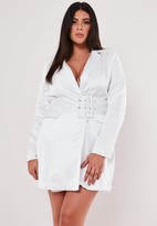 white plus size blazer dress