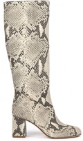 Thumbnail for your product : RED Valentino Snakeskin-effect Rock Color Leather Boots
