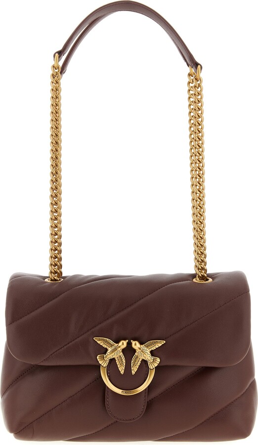 Pinko Classic Love Puff Crossbody Bags Bordeaux