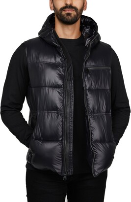 mens shiny puffer vest