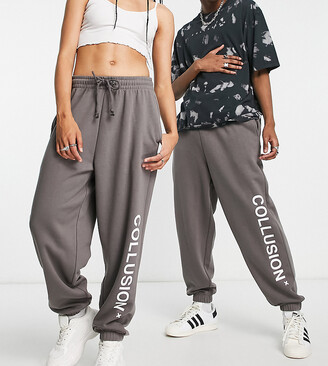 Collusion Unisex logo sweatpants in dark gray - ShopStyle Activewear  Trousers