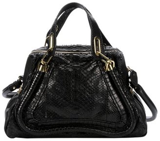 Chloé black leather medium 'Paraty' convertible satchel