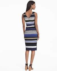 White House Black Market Sleeveless Striped Sheath Dress