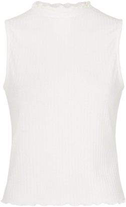 New Look Ribbed Frill High Neck Top