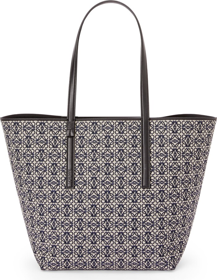 Loewe Luxury Small Cushion Tote in Anagram jacquard and calfskin - ShopStyle