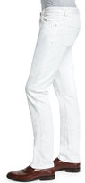Thumbnail for your product : Isaia Five-Pocket Straight-Leg Denim Jeans, White