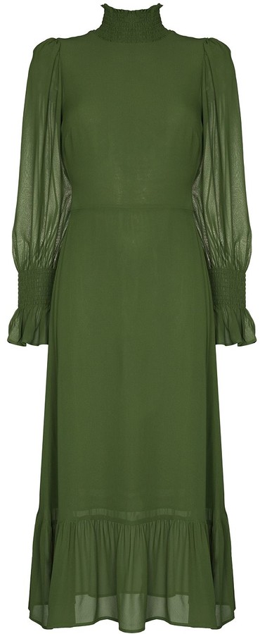 Reformation Galena high-neck midi dress - ShopStyle