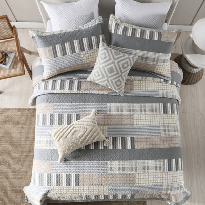 DDUOXIN 100% Cotton 98 inch Quilt Sets - 1 Quilt with 2 Pillow Shams