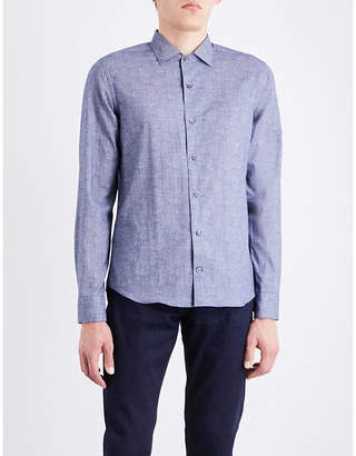 Corneliani Textured slim-fit cotton shirt