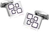 Thumbnail for your product : MoAndy Stainless Steel Mens Cuff Links Square Lattice Zirconia Rectangle