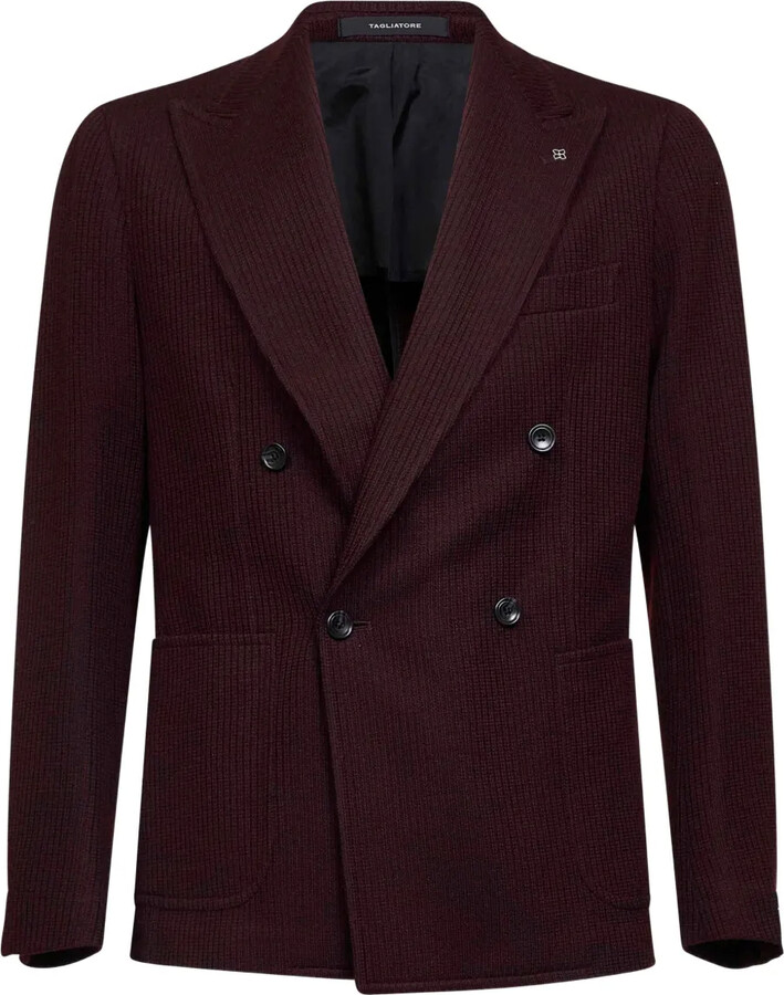 Tagliatore Double-Breasted Peak-Lapel Blazer