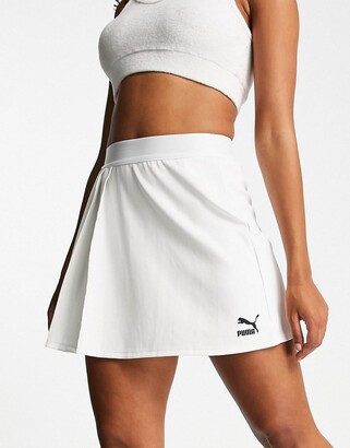 Puma classics asymmetric tennis skirt in white - ShopStyle
