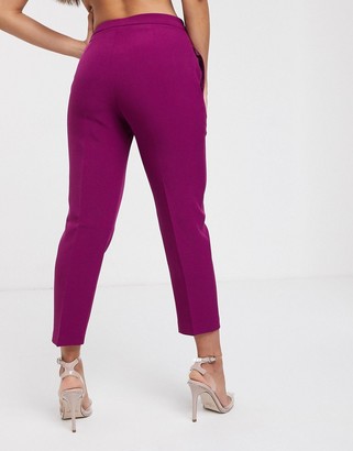 ASOS Petite DESIGN Petite pop slim suit pants in purple