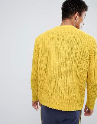 ASOS Design DESIGN heavyweight chenille jumper in yellow