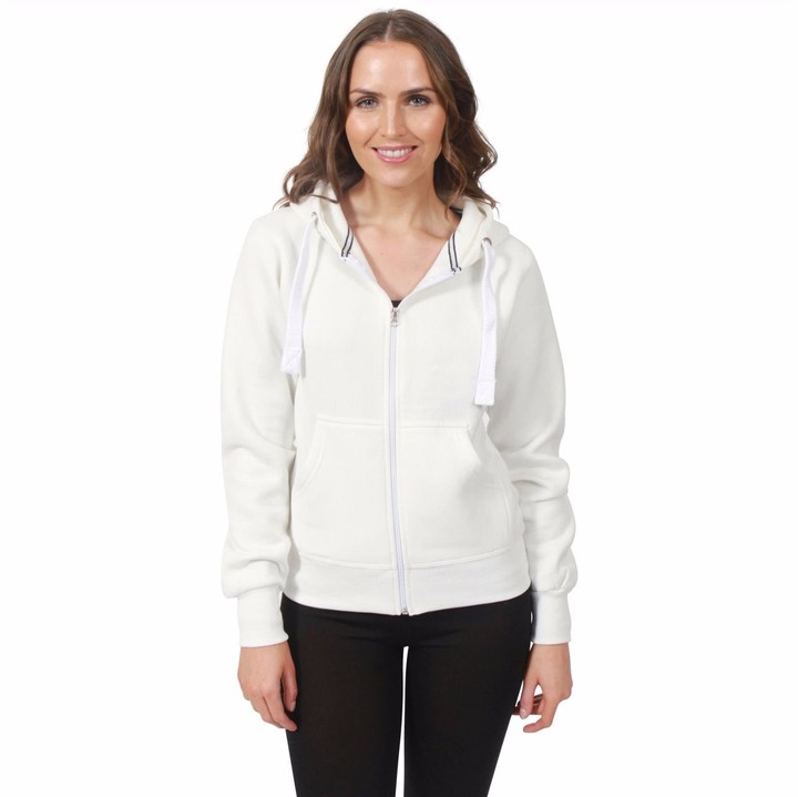 ladies cream zip hoodie