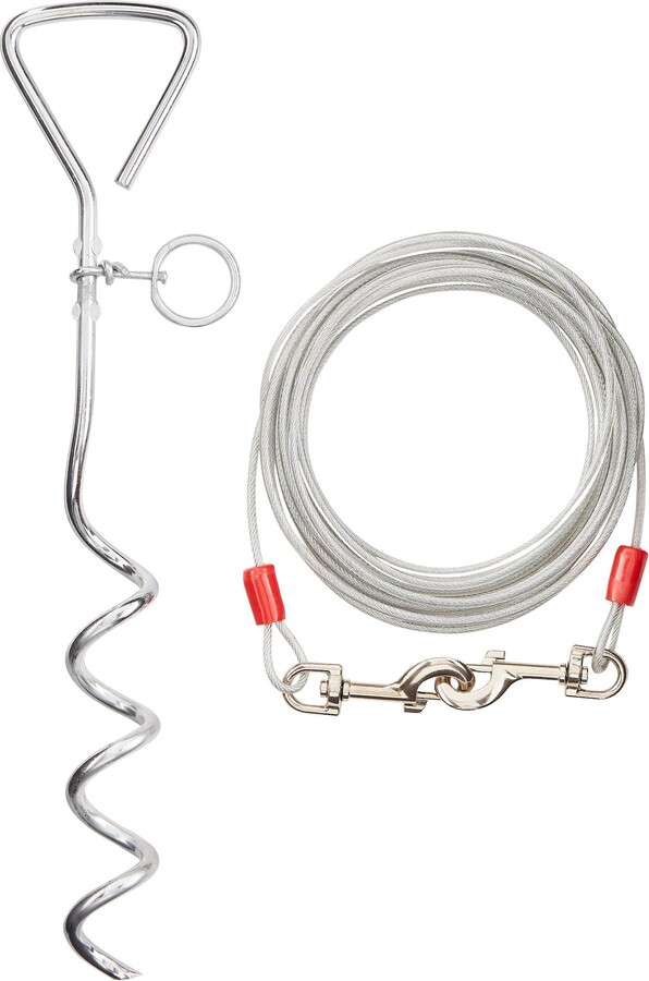 Aspen Pet Petmate Spiral Stake with 20-Feet of Tie-out Cable, Medium